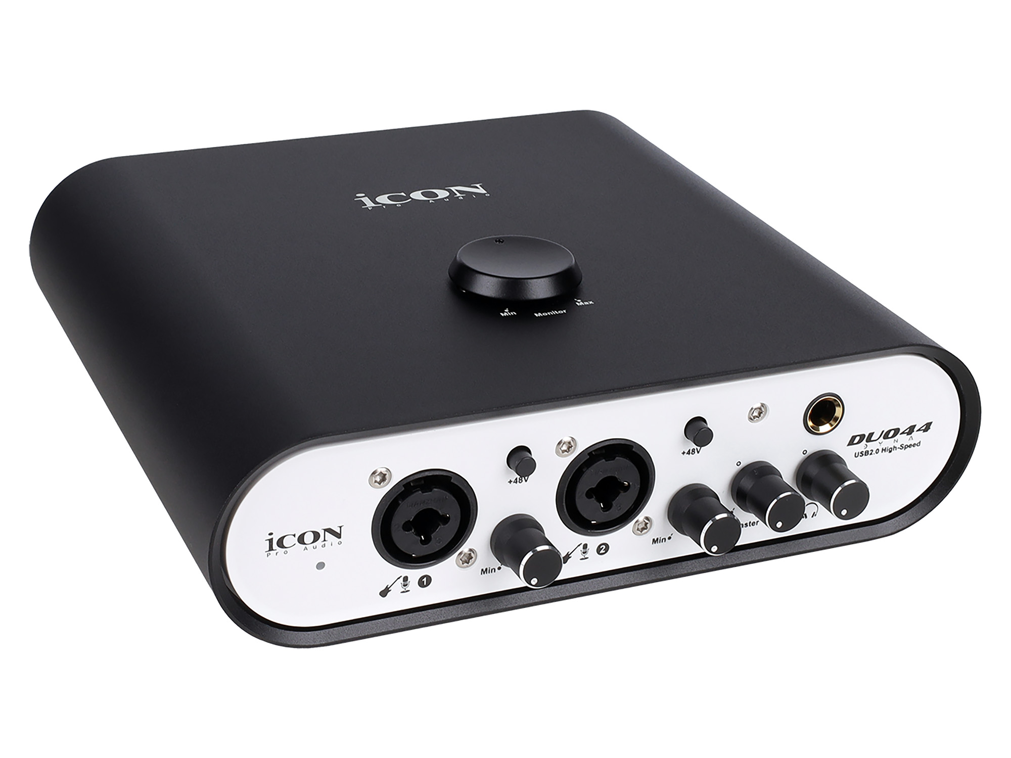 Аудиоинтерфейс USB [110313A2004] Icon [Duo44 Dyna B/W] АЦП/ЦАП: 24 бит/192 кГц, 127 дБ, входы/выходы: 2хCombo XLR/TRS/ 2х1/4" TRS, 1/8" mini Jack стерео, 1/4" TRS стерео выход на наушники, MI