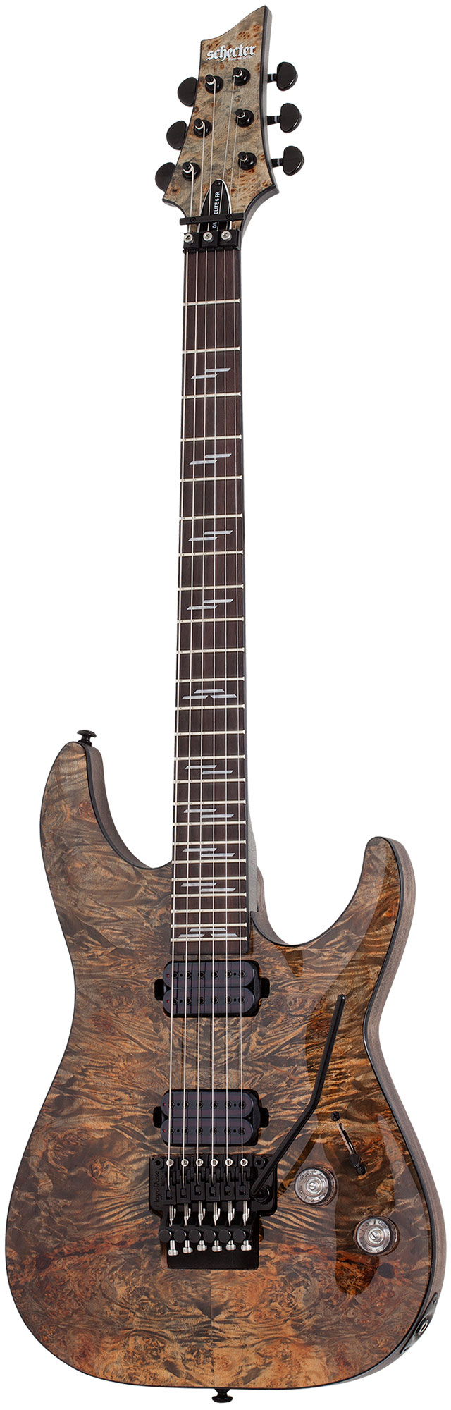 Электрогитара SCHECTER [OMEN ELITE-6 FR CHAR] 6-струнная, корпус: красное дерево, топ: кап, гриф: клен, накладка: палисандр, 24 лада, FloydRose цвет: Charcoal (CHAR)