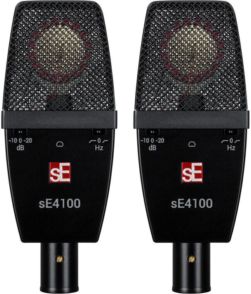 Микрофон конденсаторный sE Electronics [SE 4100 Pair] подобранная пара универсальных студийных конденсаторных микрофонов с большой диафрагмой 1", 20 Гц - 20 кГц, кардиоида, комплектация: два 