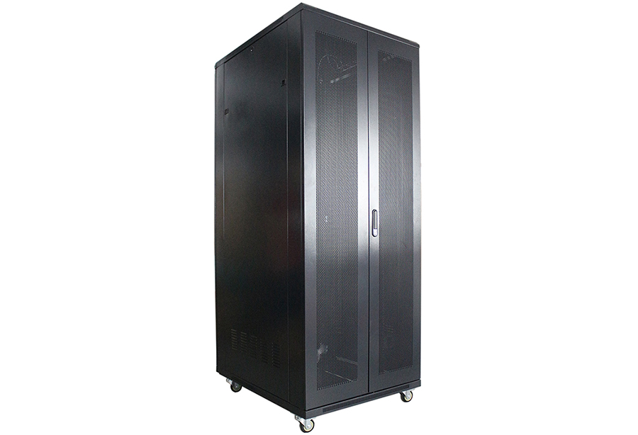 Рэковая стойка Wize Pro [W42U10080R-RD] 19, 42U, 800х1000 мм, двойная передняя и задняя двери металл. перфорированные, вент.панель из 4 вентиляторов, колеса, рэковые гайки: 20 шт, вес нагрузк