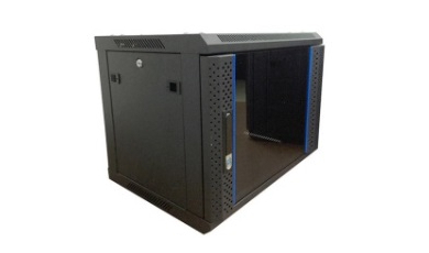 Настенный шкаф Wize Pro [W9U45R] 19", 9U, 600х450 мм, стеклянная передняя дверь, задняя стенка металлическая, неоткидная, рэковые гайки: 10 шт, макс. вес нагрузки 60 кг, сталь, черный, устано