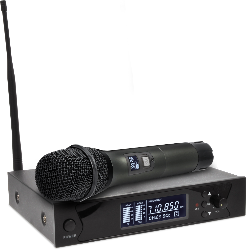 Микрофонная радиосистема Axelvox [DWS7000HT (ST Bundle)] UHF 710-726 MHz, 32 канала, LCD дисплей, ИК порт, ручной микрофон