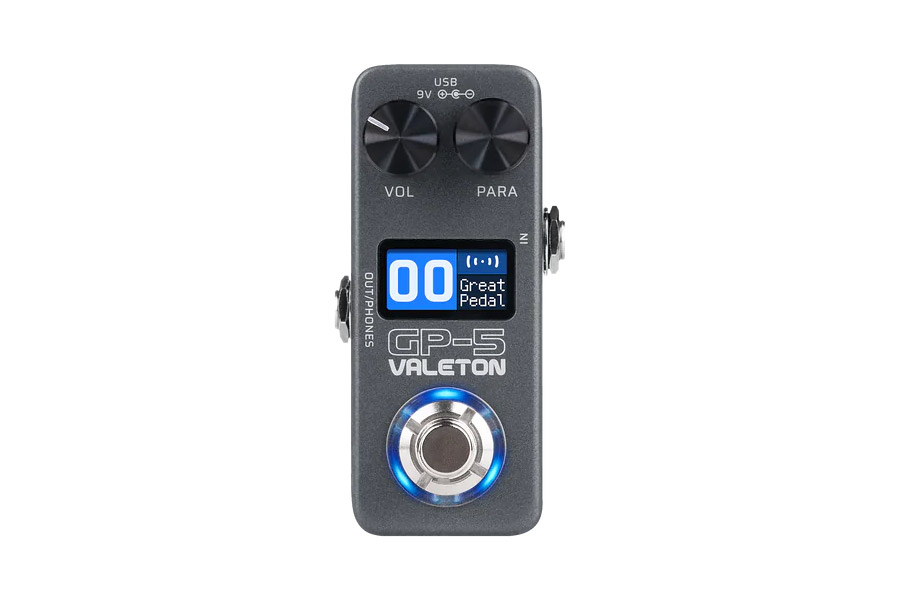 Компактный процессор эффектов Valeton [GP-5] 100+ эффектов, до 9 эффектов одновременно, поддержка IR импульсов гитарных кабинетов, возможность подключения к приложению на смартфоне, USB выход