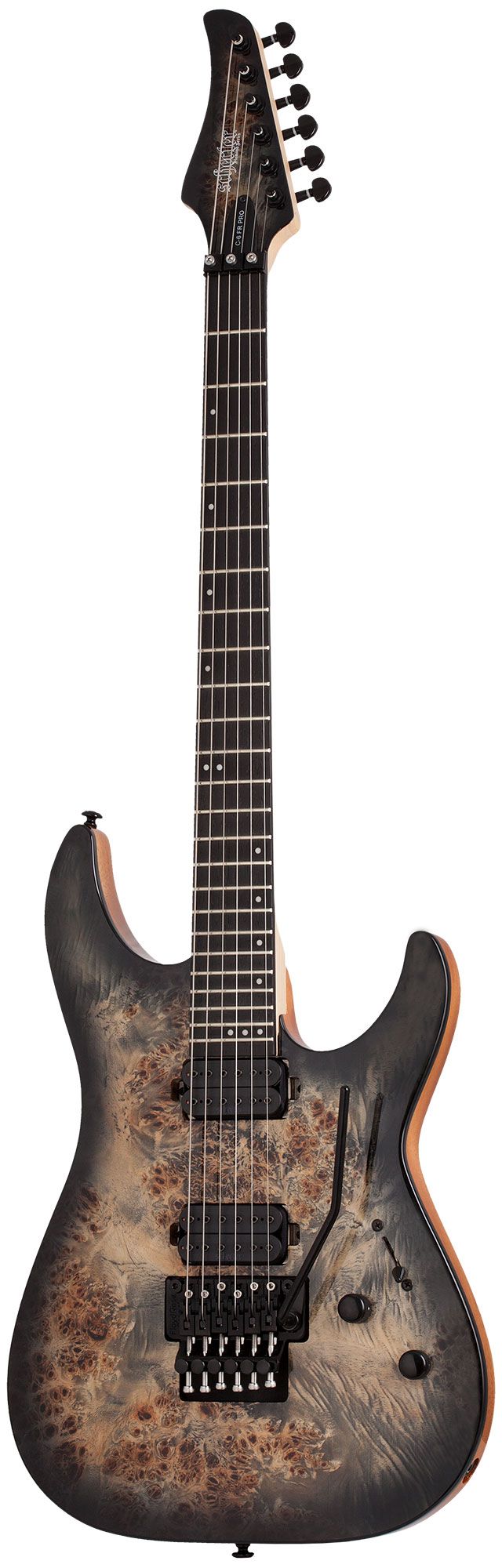 Электрогитара SCHECTER [C-6 FR PRO CB] электрогитара 6-струнная, корпус: красное дерево, топ: кап, гриф: клен 3 куска, накладка: венге, 24 лада, FloydRose, цвет: Charcoal Burst (CB)