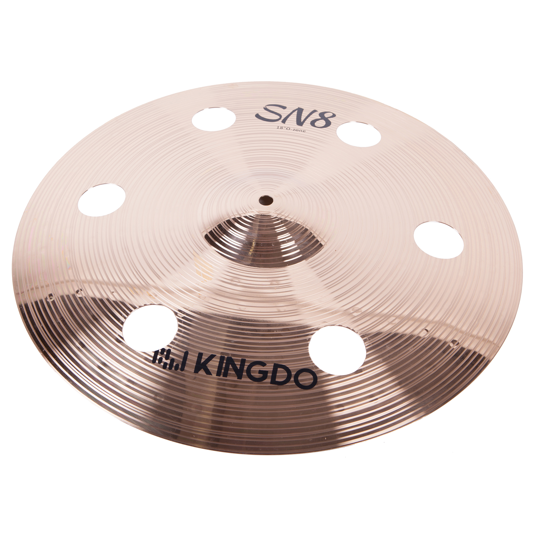Тарелка крэш 18" [18" SN8 O-ZONE CRASH] KINGDO [18" SN8 O-ZONE CRASH] сплав В8, с отверстиями, поверхность полированная