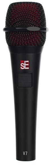 Микрофон динамический sE Electronics [V7 PTT] 40 Гц - 19 кГц, суперкардиоида, push-to-talk, в комплекте: микрофонный зажим, адаптер с резьбой, чёрная ветрозащита, транспортировочный чехол на 