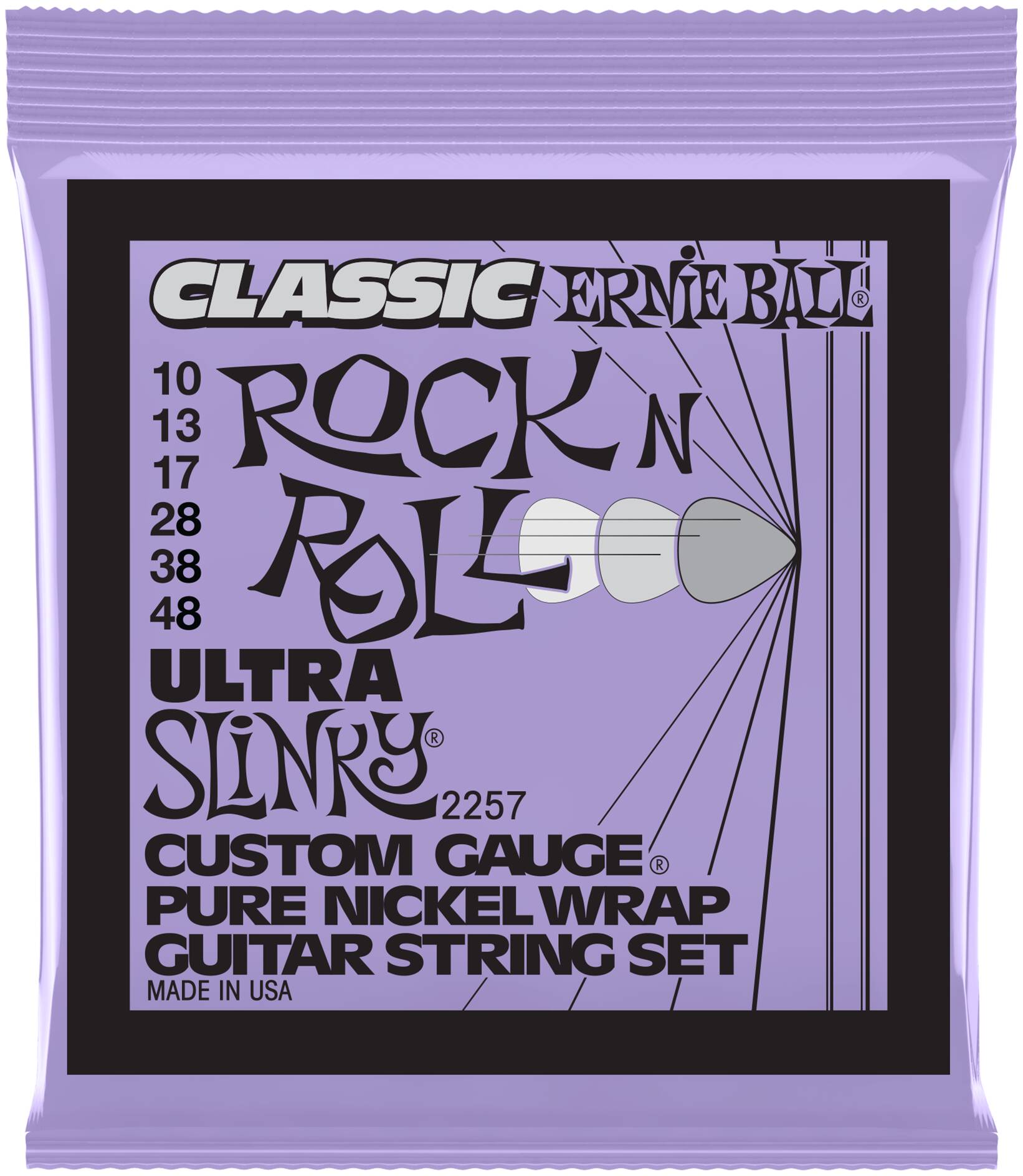 ERNIE BALL 2257 Classic Rock n Roll Pure Nickel Slinky Ultra 10-48 - Струны для электрогитары