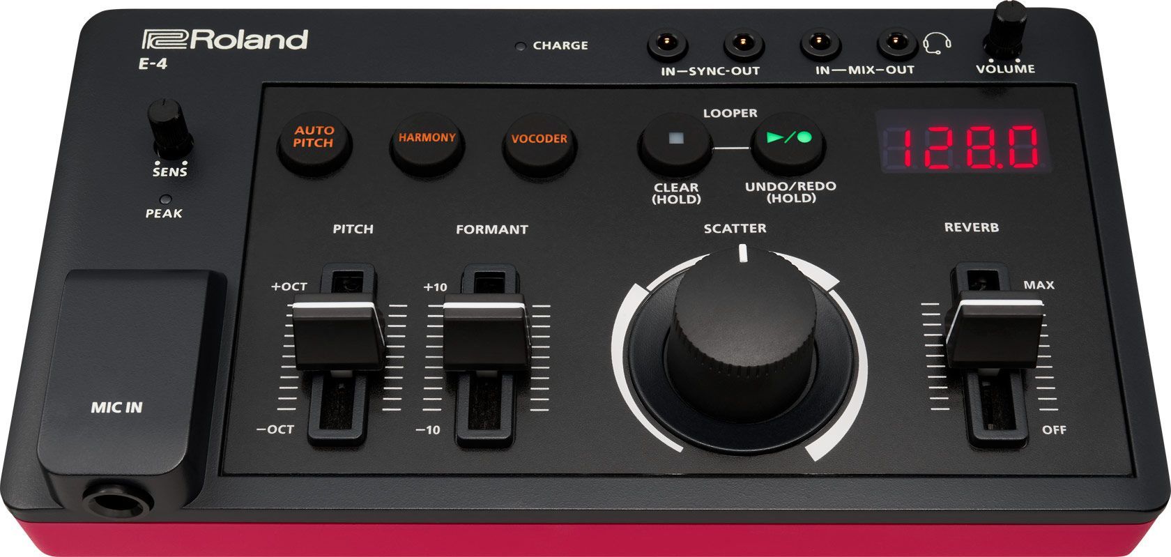 Вокальный процессор ROLAND [E-4] AIRA Compact E-4 Voice Tweaker с вокодером, 8 эффектами (Auto Pitch, Harmony, Vocoder и др.), лупером (24 сек), MIDI-управлением, входом для микрофона (1/4), 