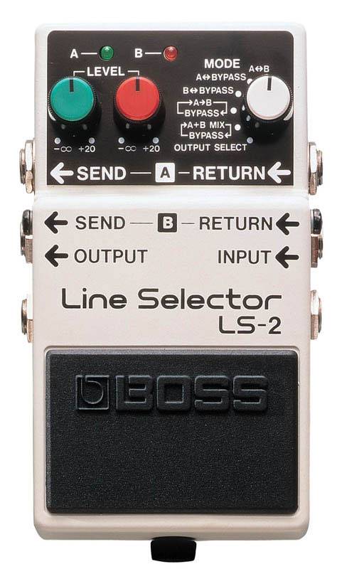 Коммутационная педаль селектор BOSS [LS-2] для педалборда. 3 входа/3 выхода, 6 режимов (в т.ч. луп и параллельное смешивание). Ручки LEVEL A/B, переключатель MODE. Питание: 9 В (Крона/адаптер
