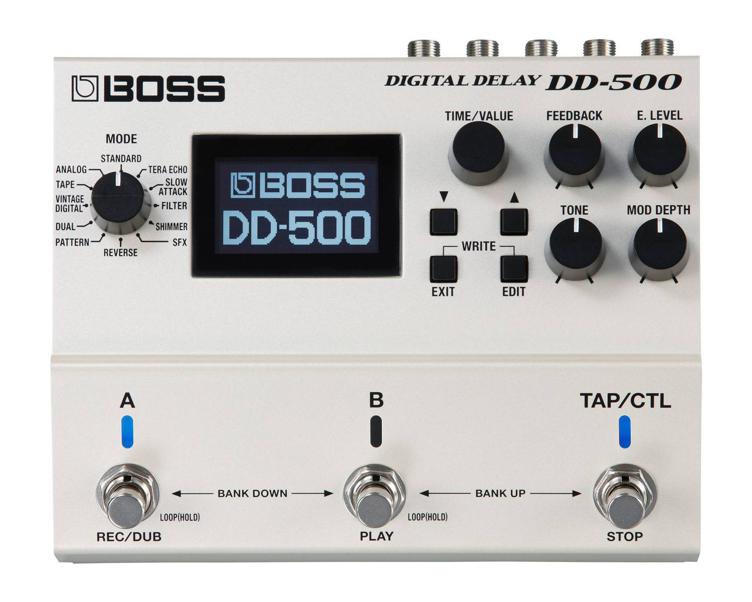 Флагманская педаль цифровой задержки BOSS [DD-500] напольная, 500-я серия, 12 типов задержки, встроенный looper, MIDI, USB, выход на педаль экспрессии