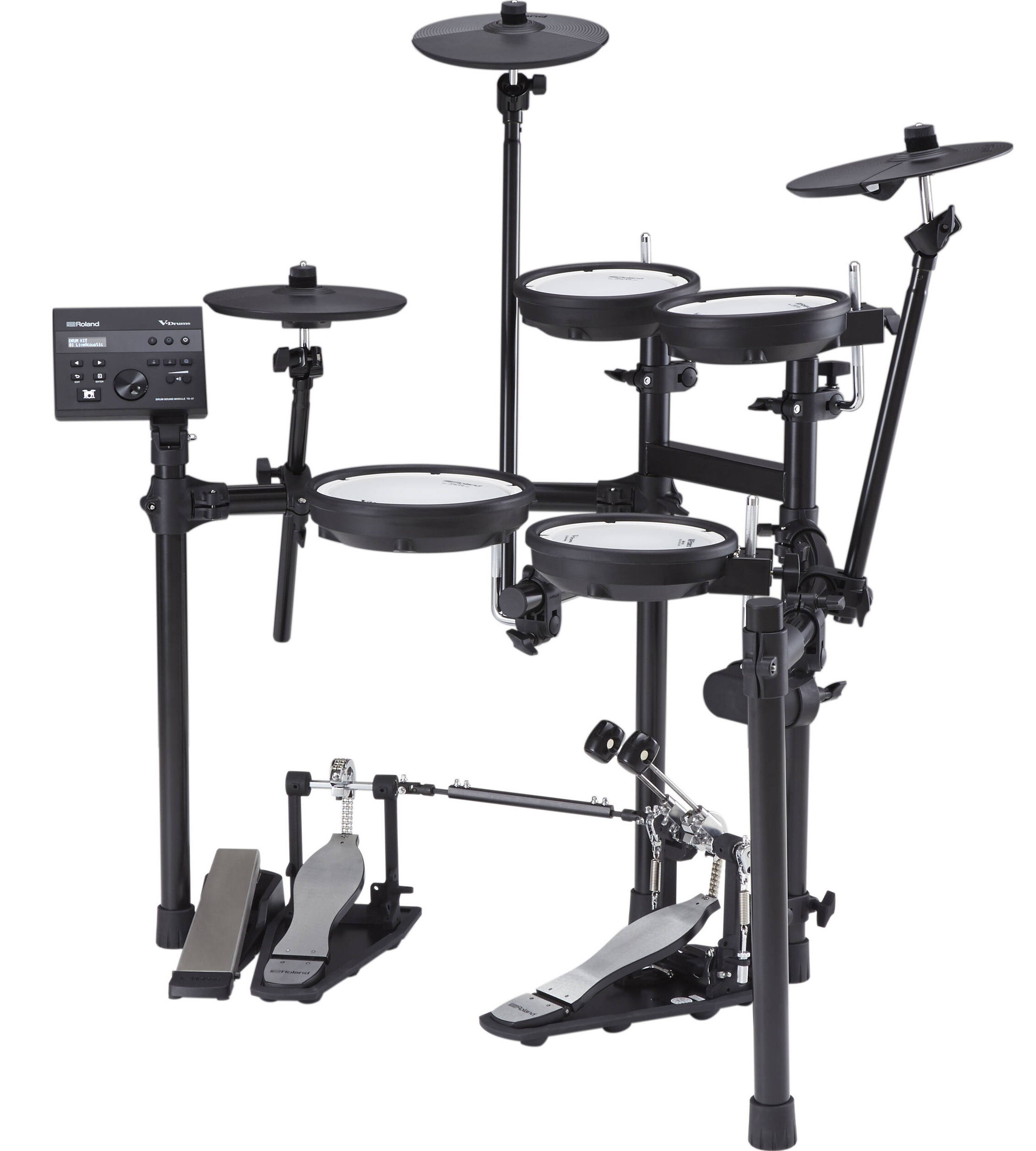Электронная ударная установка ROLAND [TD-07DMK] TD-07DMK V-Drums, работа с карданом, 50 наборов ударных, 143 звука ударных, функции обучения, метроном, USB