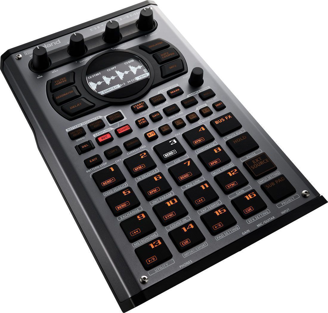 Портативный сэмплер и процессор эффектов ROLAND [SP-404MK2] количество сэмплов и паттернов: 2560, время сэмплирования 16 мин, 41 мультиэффект, 17 типов входных эффектов, 16 пэдов, микрофонный