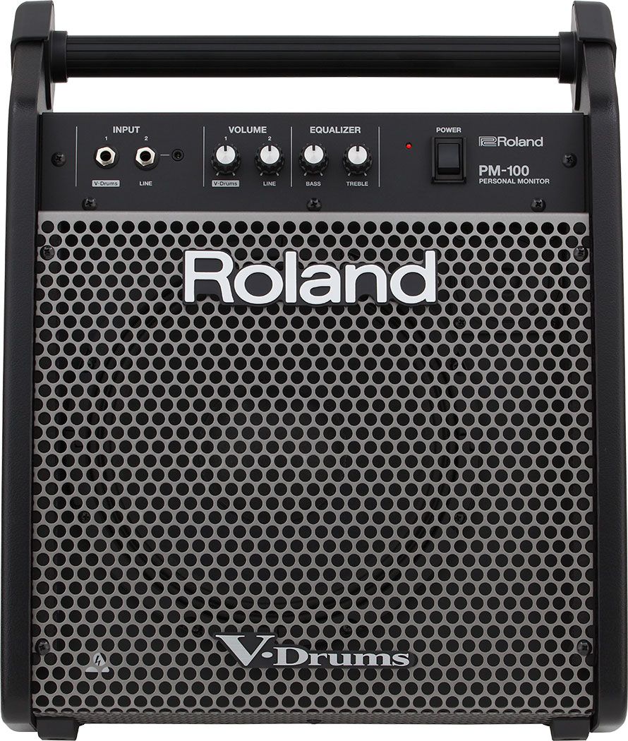 Монитор ROLAND [PM-100] для электронных барабанов (V-Drums) с мощностью 80 Вт, 10-дюймовым НЧ-динамиком и твитером, встроенным микшером, входами для V-Drums и линейных сигналов, двухполосным 