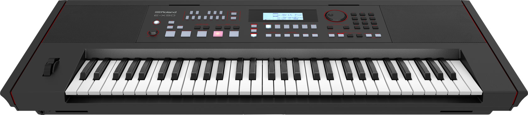Синтезатор ROLAND [E-X50] с автоаккомпанементом, 61 клавишей (чувствительной к нажатию), 256-голосной полифонией. 689 тембров, 300 стилей аранжировки, Bluetooth 5.0, микрофонный вход, USB. Ве