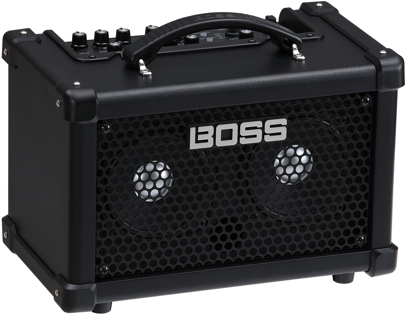 Компактный басовый комбоусилитель BOSS [DCB-LX] Dual CUBE Bass LX, 10 Вт(5+5 В), процессор эффектов, питание от блока питания или 8 батарей AA, Drum машина, Looper, USB