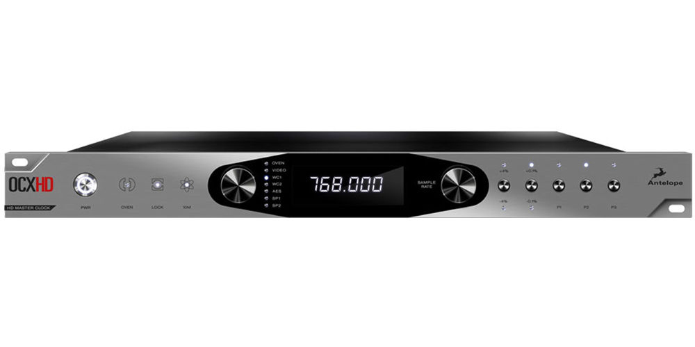 Аудиоинтерфейс Antelope Audio [OCX HD] тактовый генератор синхросигнала, 10 выходов Word Clock (до 768 кГц), 4 двыхода AES/EBU и 2 S/PDIF выхода 192кГц, 2 входа Word Clock, видеовход на конне