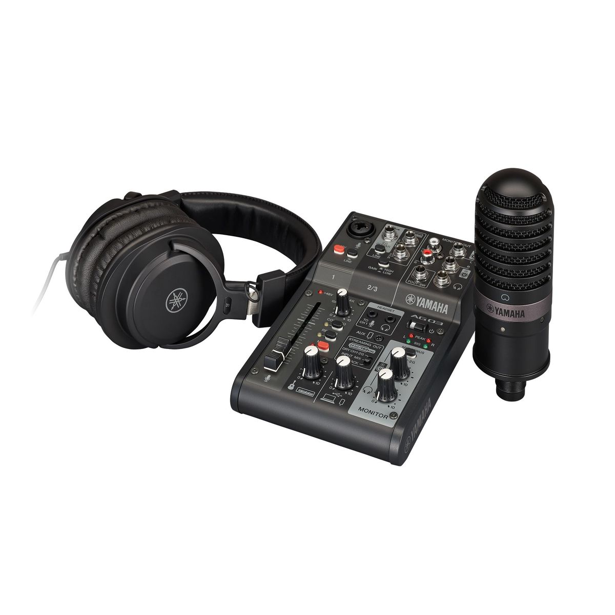 Yamaha AG03MK2 Black LSPK комплексный пакет AG03MK2+YCM01- конд микр+YH-MT1- наушники
