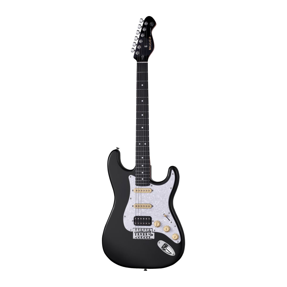 Mooer MSC10 Pro C Black электрогитара с чехлом, форма стратокастер, HSS, цвет черный
