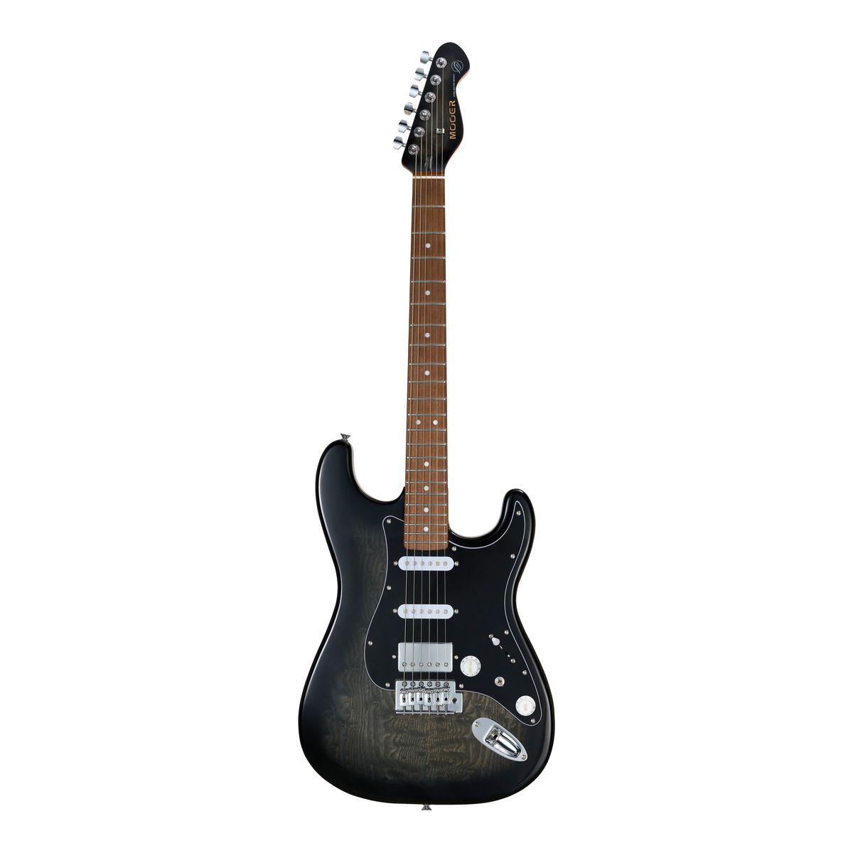Mooer MSC20 Pro Black Burst электрогитара с чехлом, форма стратокастер, HSS, цвет черный