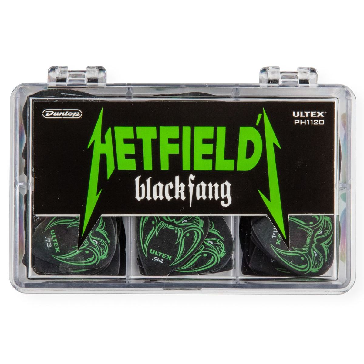 Dunlop PH1120 James Hetfield Blackfang Display коробка с медиаторами, 073, 094, 114 - 36 шт, 108 шт