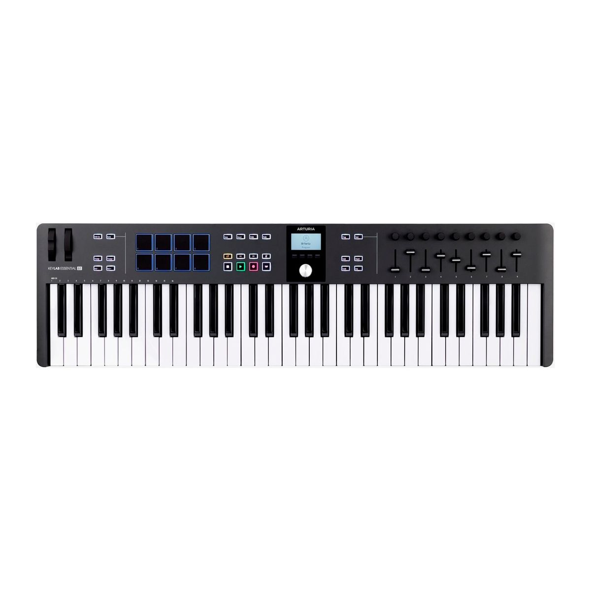 Arturia KeyLab Essential 61 mk3 Black MIDI клавиатура, 61 клавиш, LCD дисплей, цвет черный