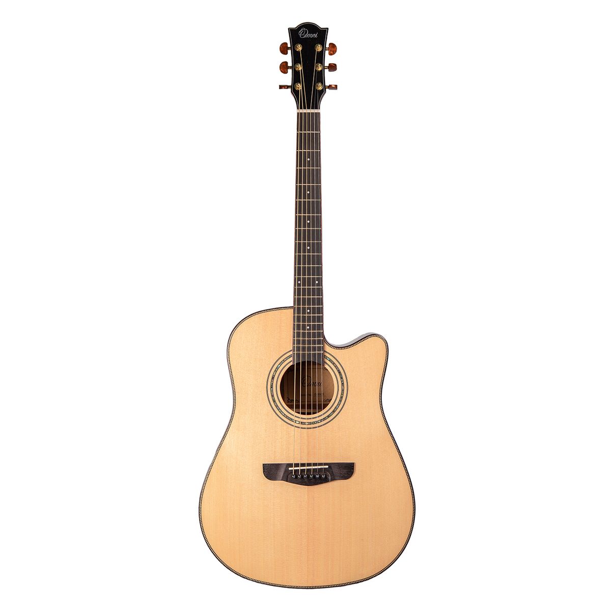 Omni D-890S акустическая гитара с чехлом, дредноут, массив ели, цвет натуральный
