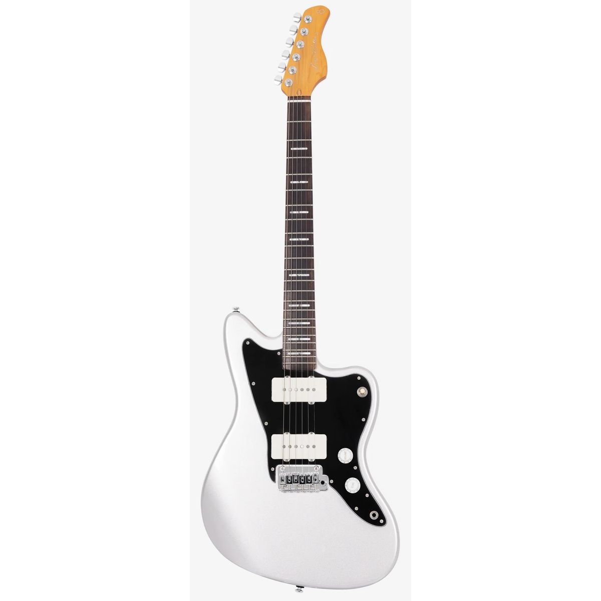 Sire J3 Silver электрогитара, форма Jazzmaster, цвет серебристый металлик