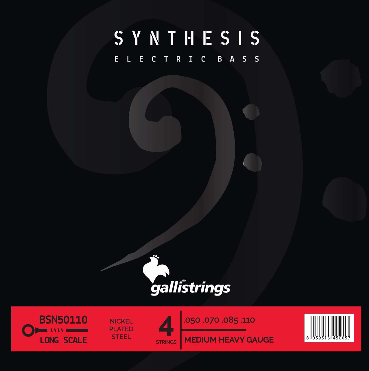 Комплект струн GALLI STRINGS [BSN50110] для бас-гитары, размер 50-105