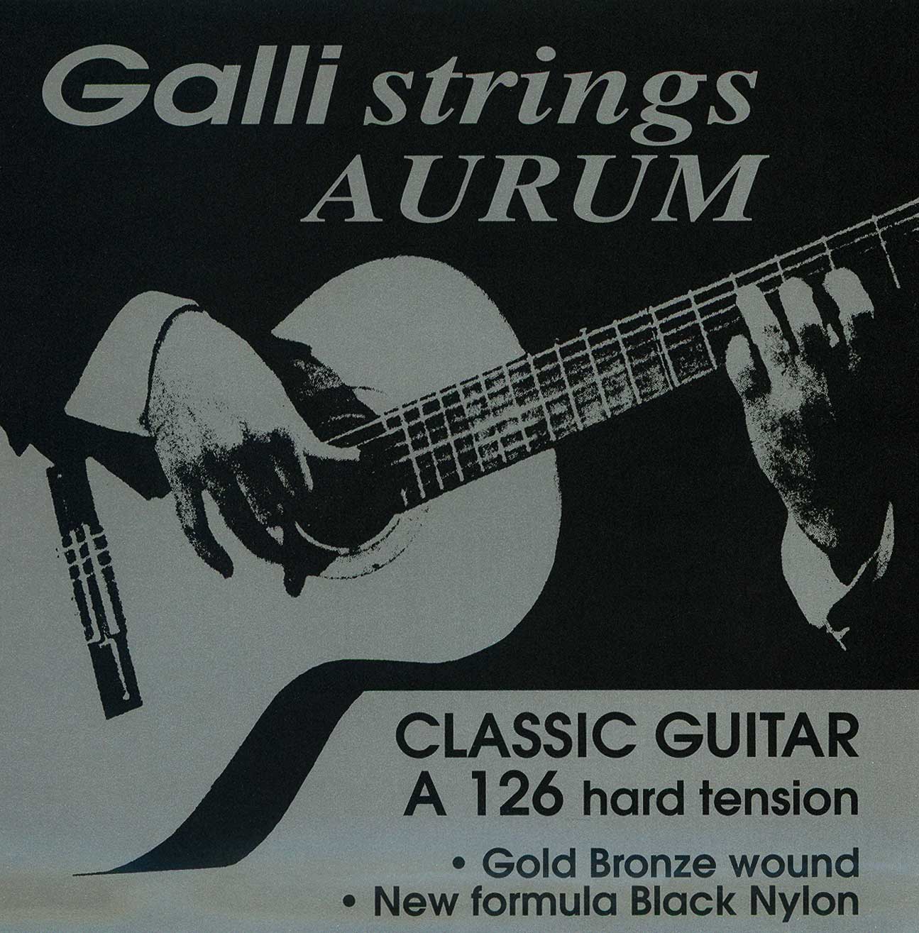 Комплект струн GALLI STRINGS [A126] для классической гитары, первые струны из черного нейлона