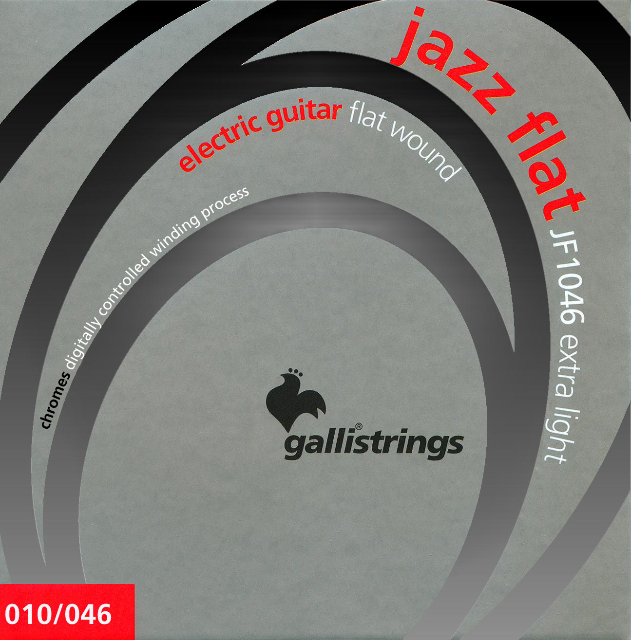 Комплект струн GALLI STRINGS [JF1046] для электрогитары, плоская обмотка, размер 10-46
