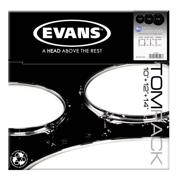 ETP-ONX2-F Onyx Coated Fusion Набор пластика для том барабана (10", 12", 14"), Evans ETP-ONX2-F Onyx Coated Fusion Набор пластика для том барабана (10", 12", 14"), Evans