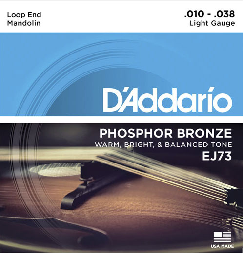EJ73 Комплект струн для мандолины, фосф.бронза, Light, 10-38, D'Addario EJ73 Комплект струн для мандолины, фосф.бронза, Light, 10-38, D'Addario