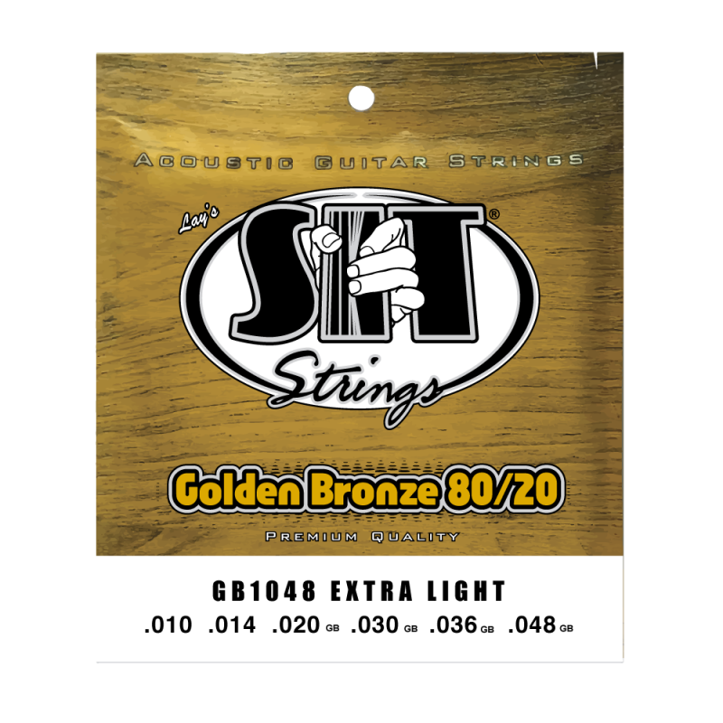 Струны для акустической гитары SIT GB1048, Golden Bronze Extra Light 80/20, 10-48