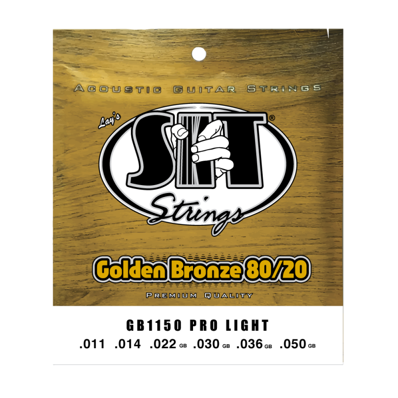 Струны для акустической гитары SIT GB1150, Golden Bronze Pro Light 80/20, 11-50