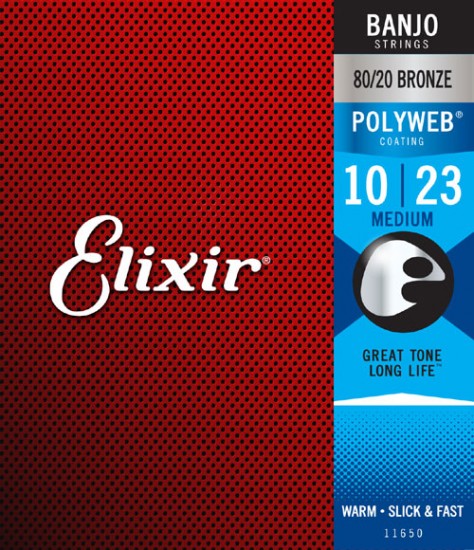 11650 POLYWEB Комплект струн для банджо, Medium, 10-23, Elixir 11650 POLYWEB Комплект струн для банджо, Medium, 10-23, Elixir