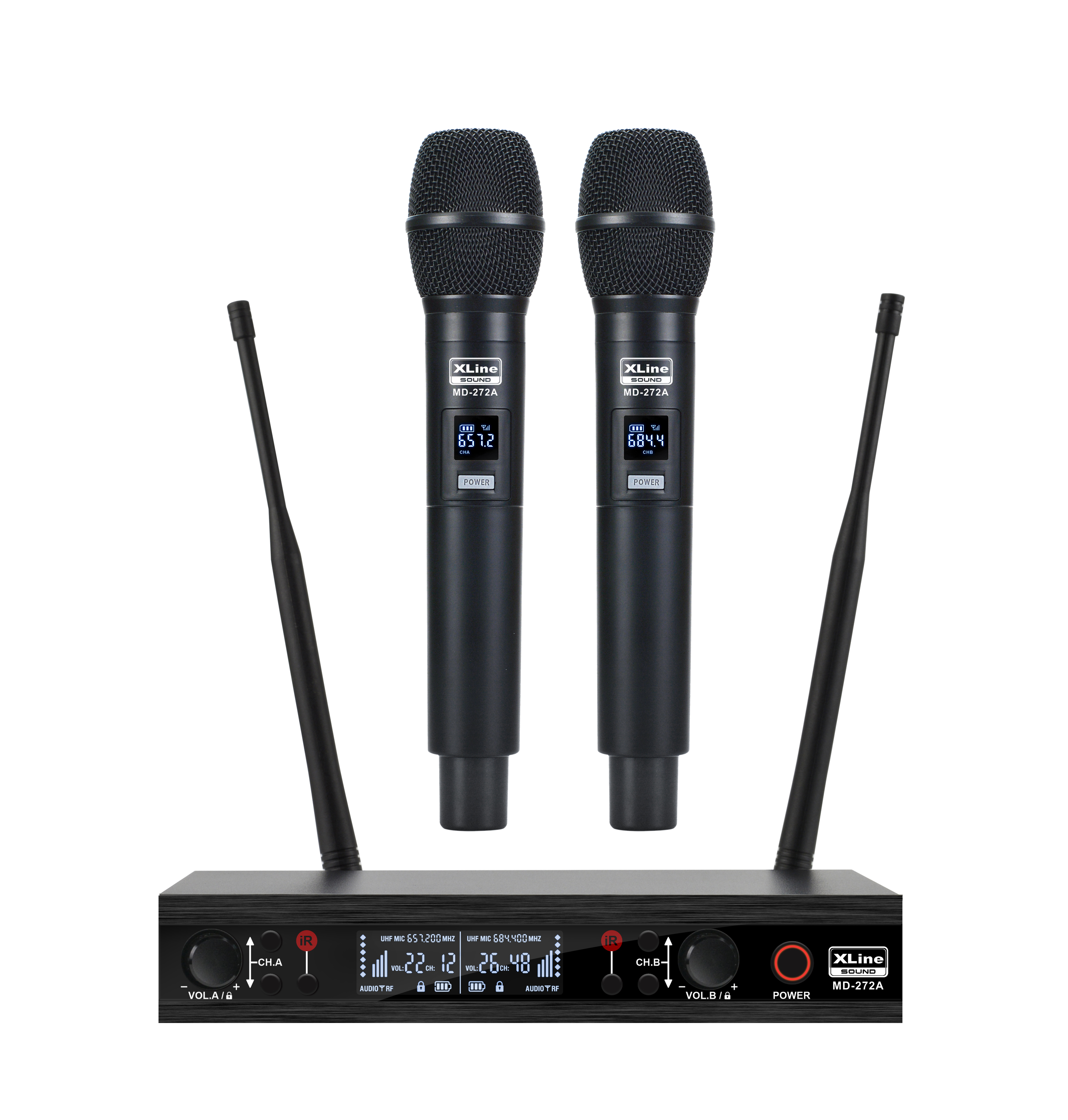 XLINE MD-272A(NEW) Радиосистема c 2-мя ручными передатчиками XLINE MD-272A(NEW) Радиосистема c 2-мя ручными передатчиками