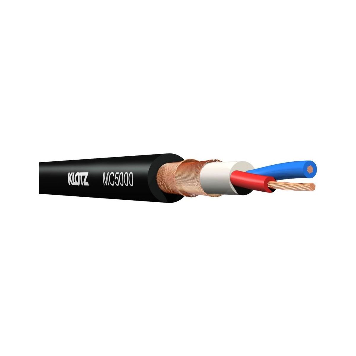 Klotz MC5000 профессиональный микрофонный кабель 7 мм, 2x0,5 мм, двойной экран, черный