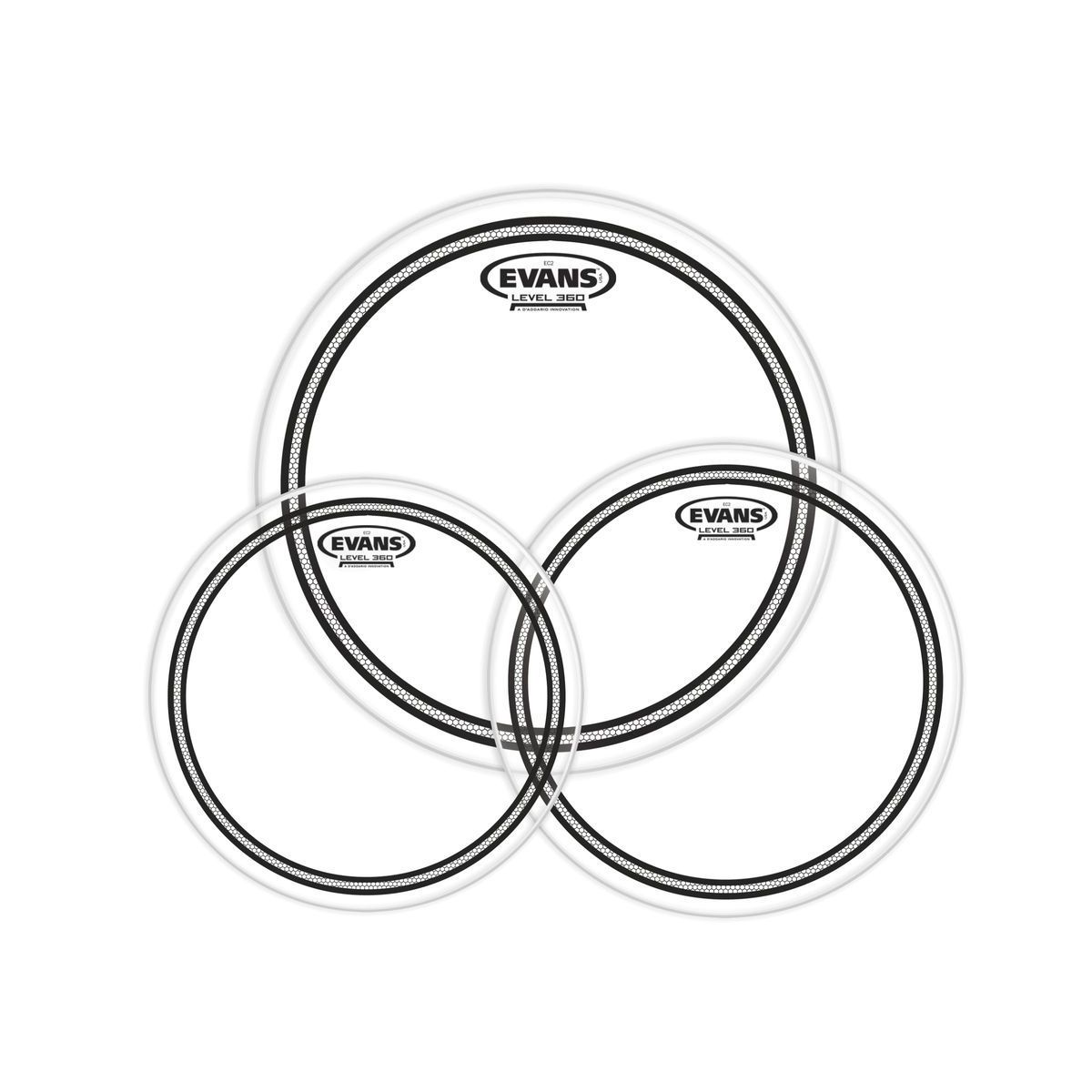 Evans ETP-EC2SCLR-S Набор пластиков 12",13",16" Edge Control Clear,двойные,прозрачные Evans ETP-EC2SCLR-S Набор пластиков 12",13",16" Edge Control Clear,двойные,прозрачные