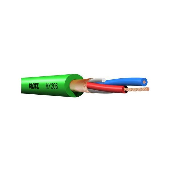 Klotz MY206GN Микрофонный кабель сверхгибкий 6 мм, 2x0,22 мм, витой экран, зеленый