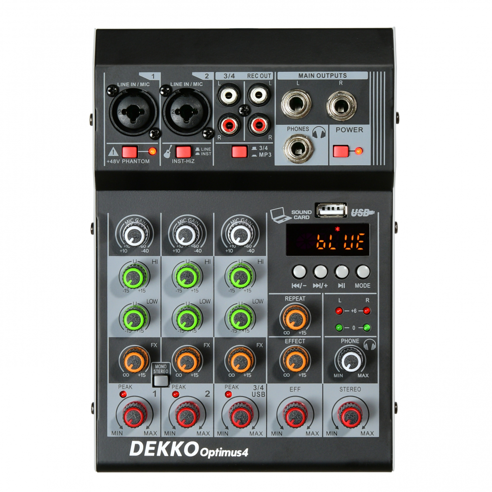 Микшерный пульт DEKKO F4A 4-канальный Микшерный пульт DEKKO F4A 4-канальный